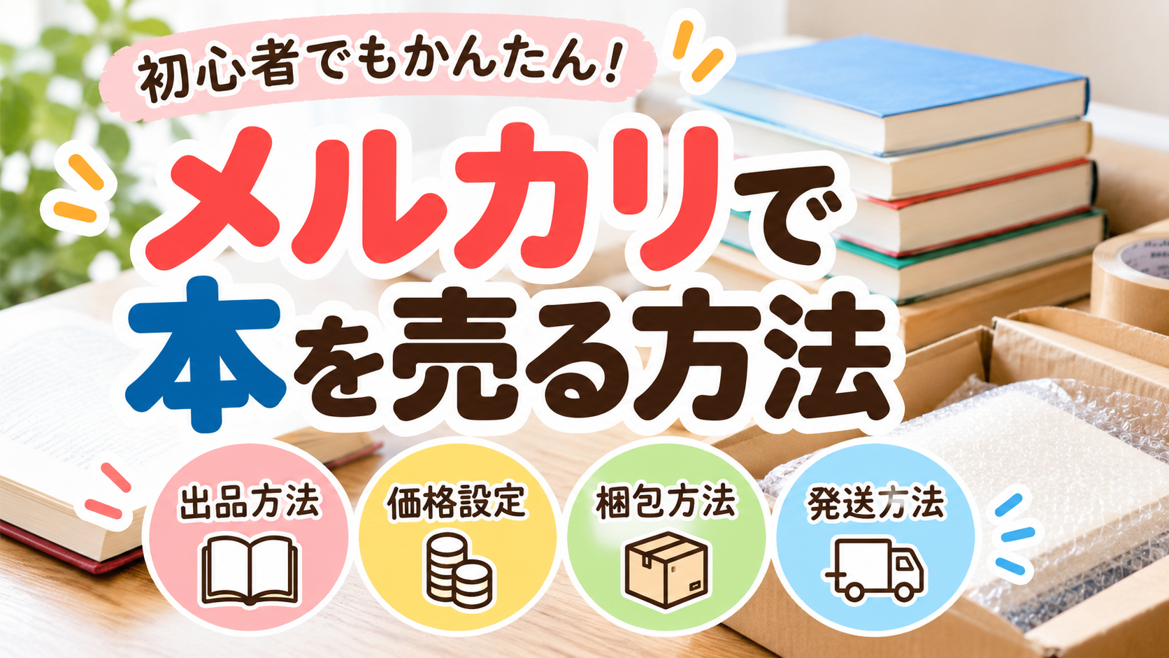 メルカリで本や漫画を売る方法｜出品から梱包・発送まで初心者向けに